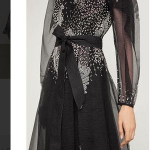 bcbgmaxazria embroidered organza midi dress